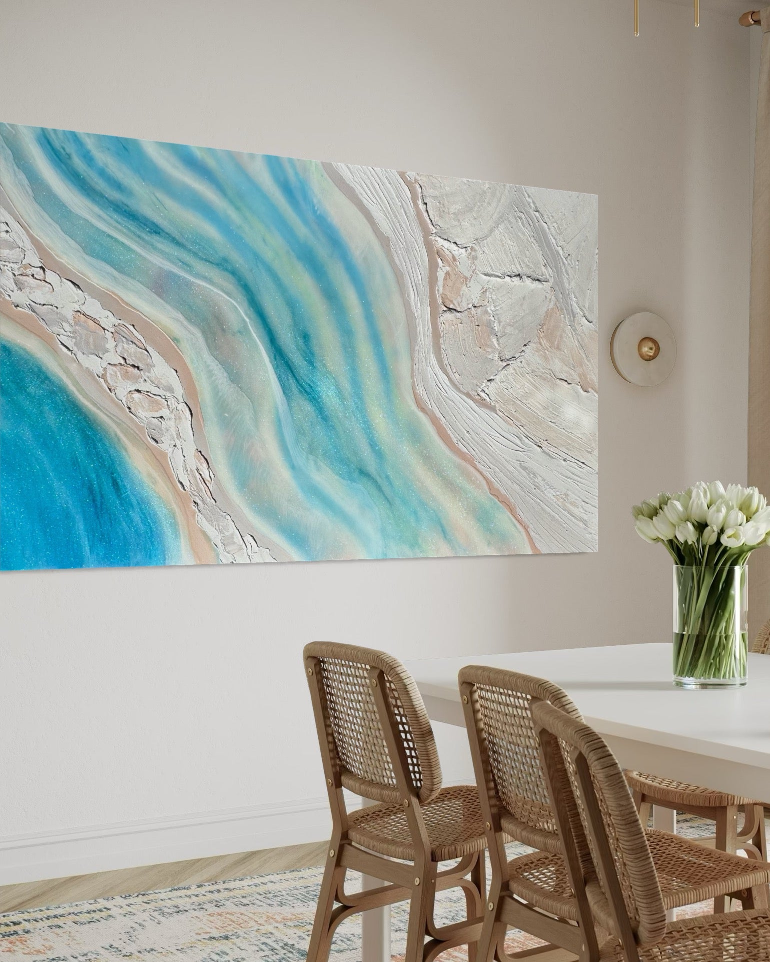 Whitehaven 90x180cm with Sand FRAMED