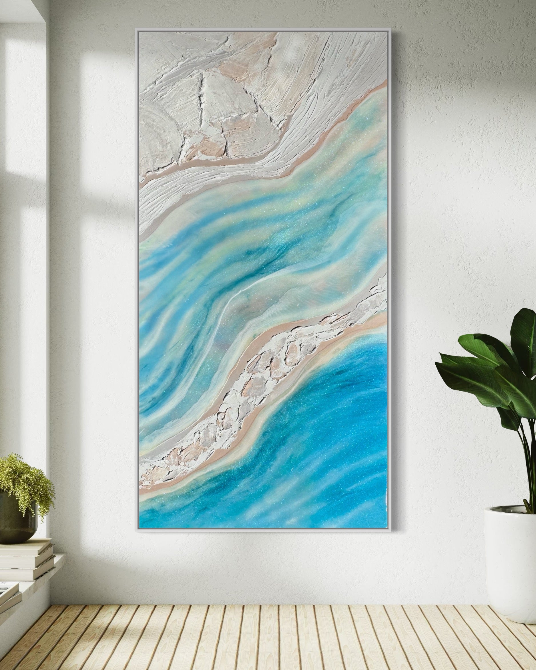 Whitehaven 90x180cm with Sand FRAMED