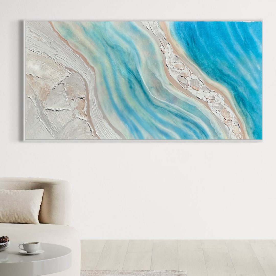 Whitehaven 90x180cm with Sand FRAMED