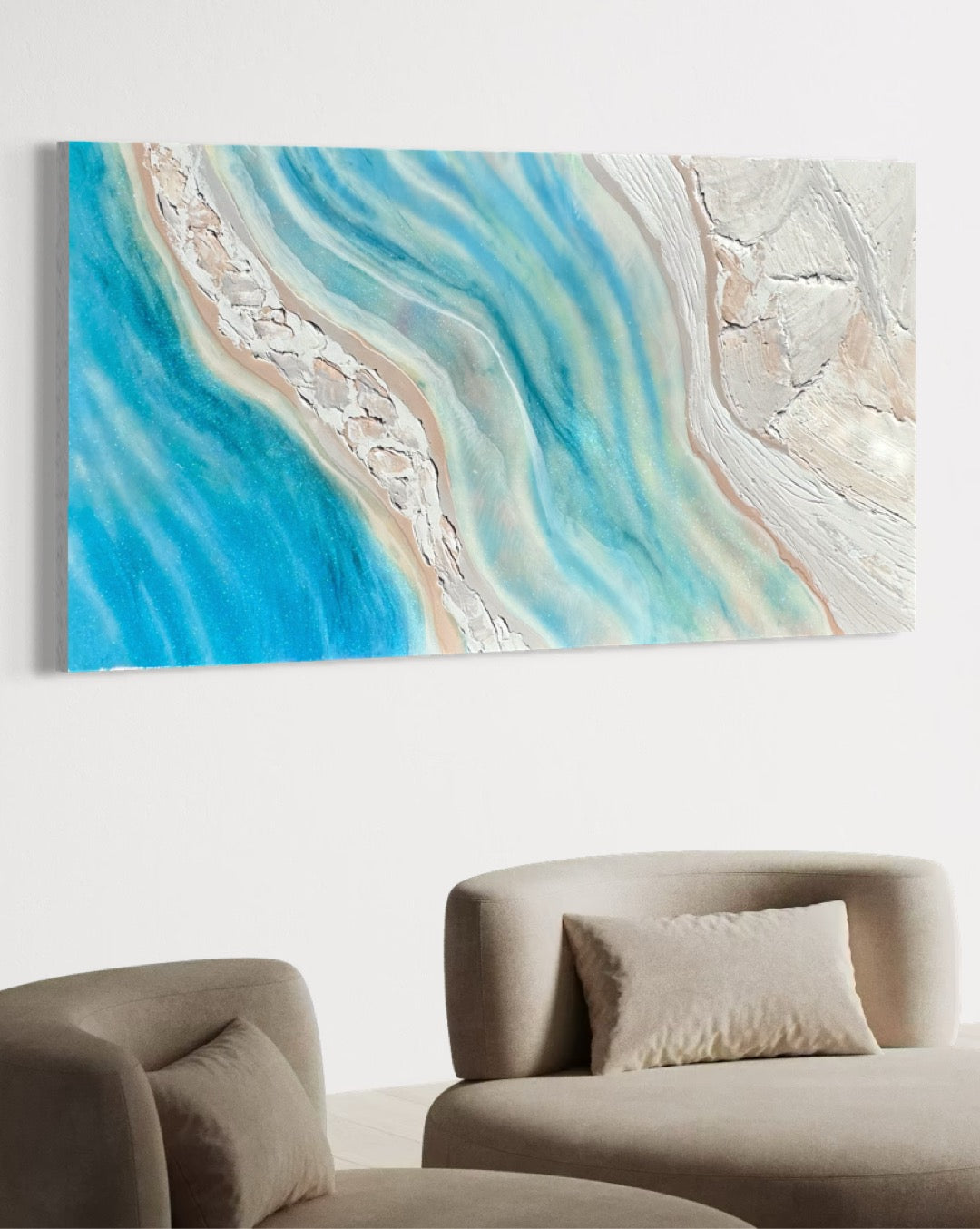 Whitehaven 90x180cm with Sand FRAMED