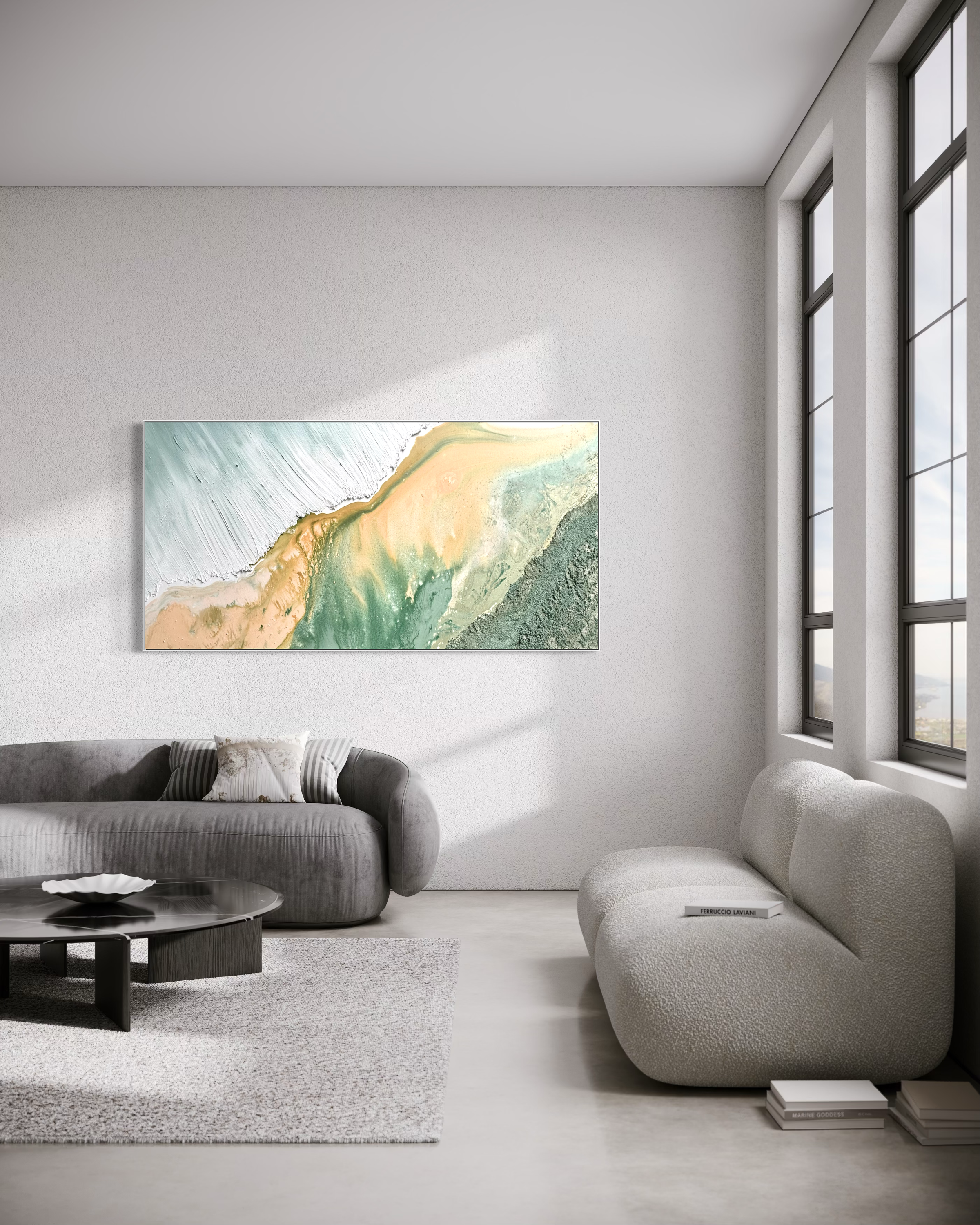 Bali Tide - Original Textured Artwork 90x180cm