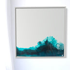 Aqua Aura Crystal Reef. Emerald. Original Artwork. Light Lamp 55x55cm FRAMED