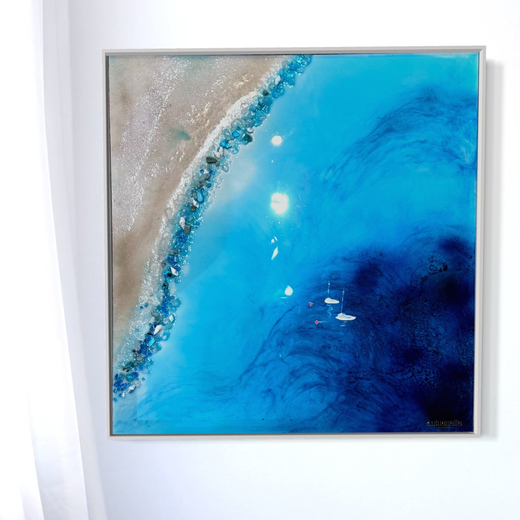 Amalfi Yachts Boats 1 55x55g cm FRAMED