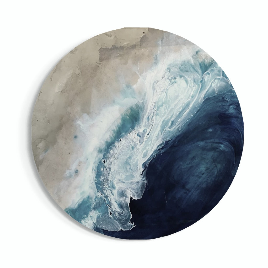 - Laguna Depth. Abstract Beach. Round Abstract Ocean Artwork