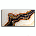 Golden Reef Orange  Navy Crystal Reef Artwork with natural Citrine 150x75cm