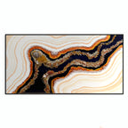 Golden Reef Orange  Navy Crystal Reef Artwork with natural Citrine 150x75cm