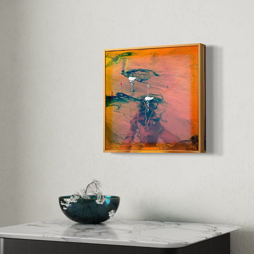 St Tropez Boats Artwork   Anchored FRAMED 30x30cm