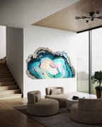 BedHead Elixir Green Blue Crystal Reef Freeform Artwork with Amethysts, Rose Quartz,  set of 2 - 120x240cm with pink LED backlight