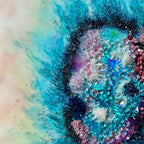 White and Blue Original Crystal Artwork. Coral Garden Quartz, Turquoise, Swarovski, Moonstone. COMMISSION