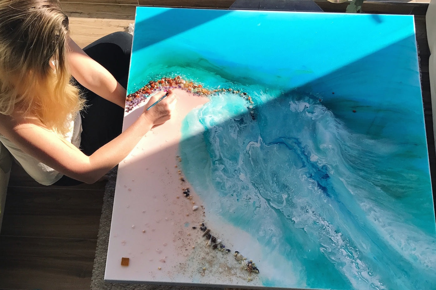 MADE TO ORDER SQUARE OCEAN Coastal Painting