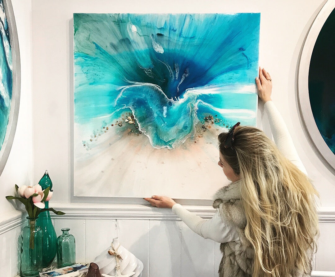 MADE TO ORDER SQUARE OCEAN Coastal Painting