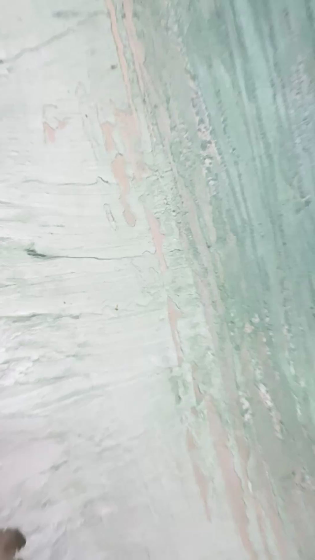 Serene Shoreline 1 Peach and Green - Original Textured Artwork 90x180cm