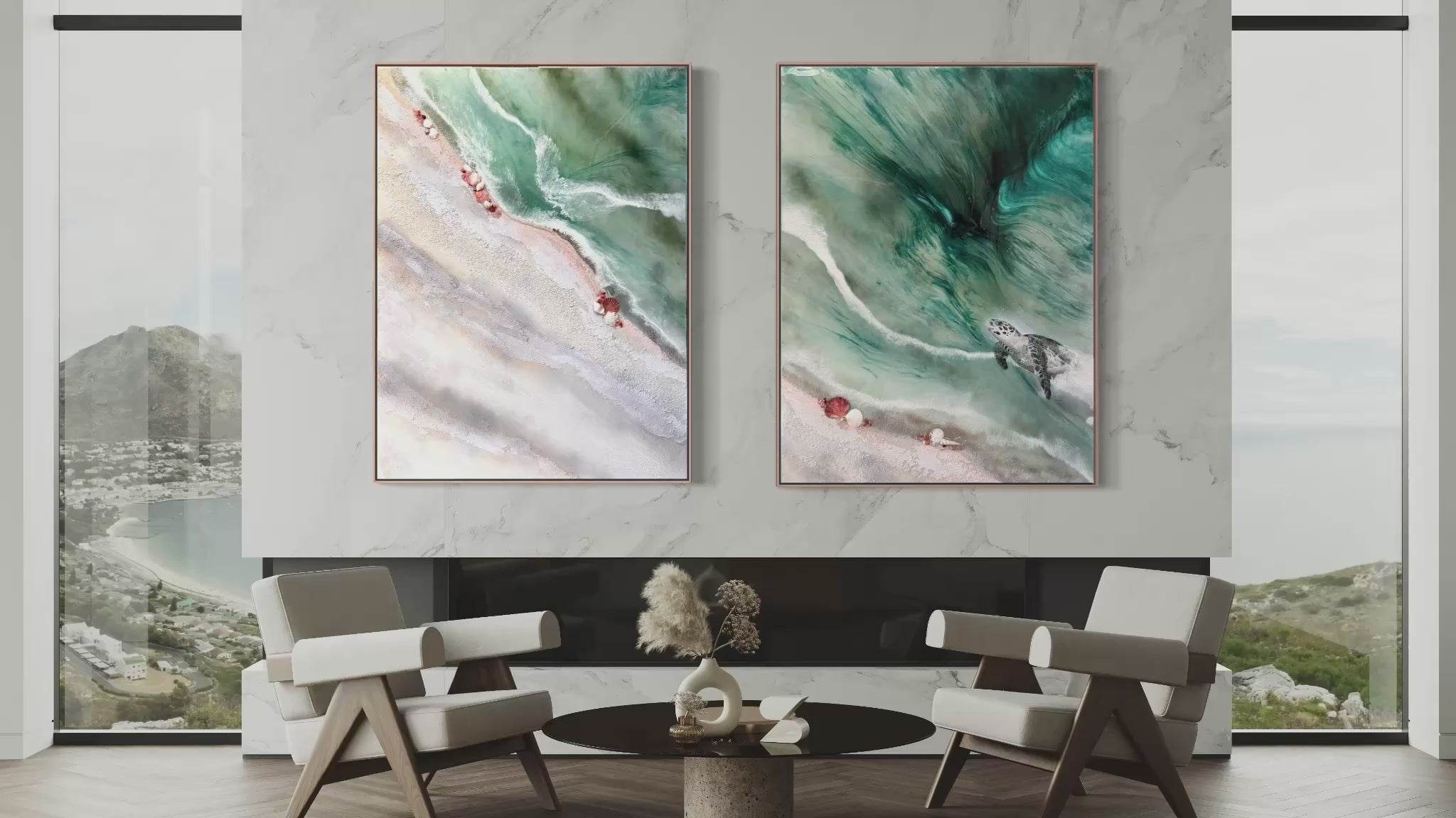 Large-scale abstract landscape painting with layered textures inspired by place, memory, and belonging. Original Artwork