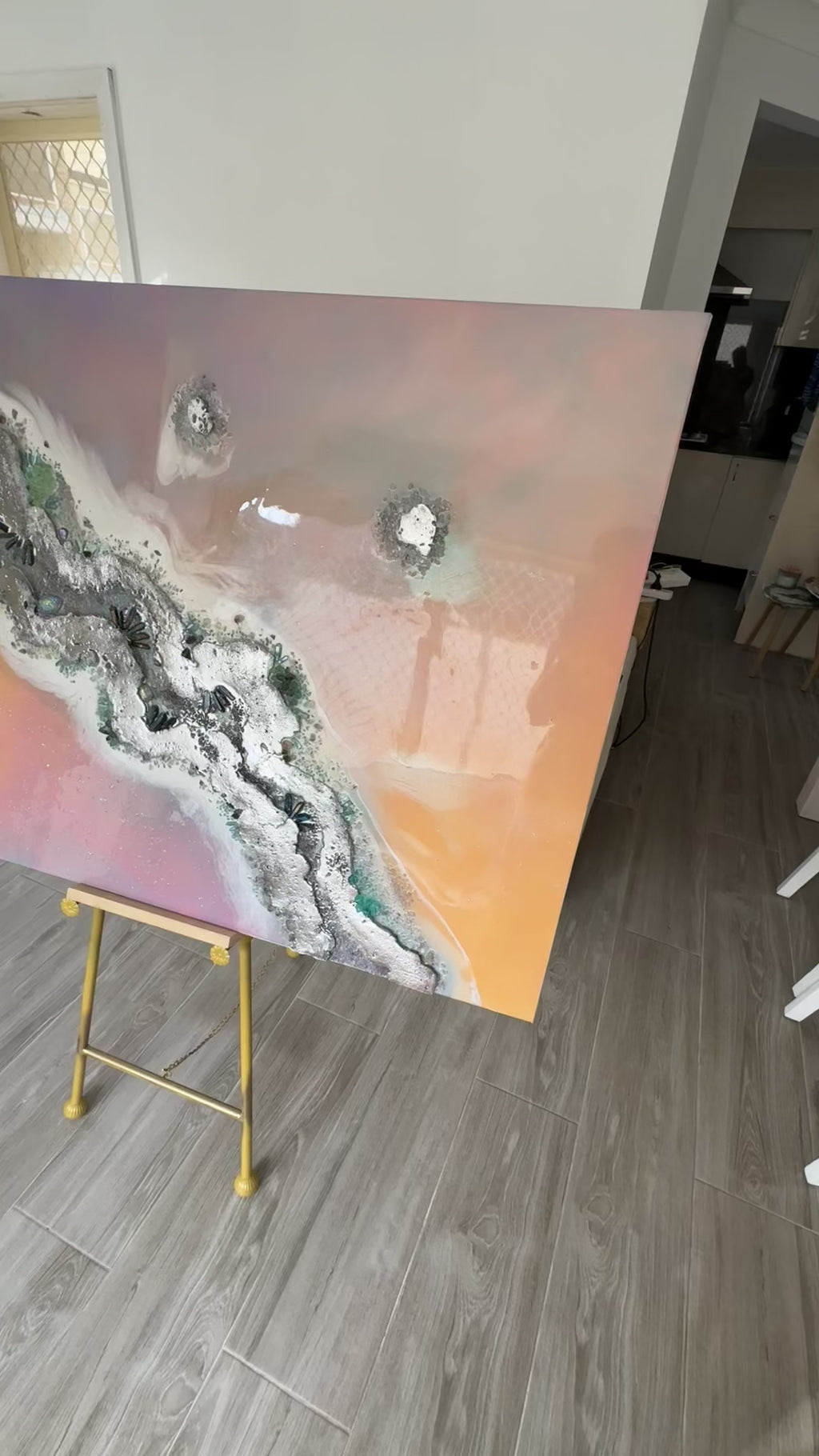 Rainbow Lucent with qua Aura Quartz crystals,Amethyst, Titanium Aura, Swarovski