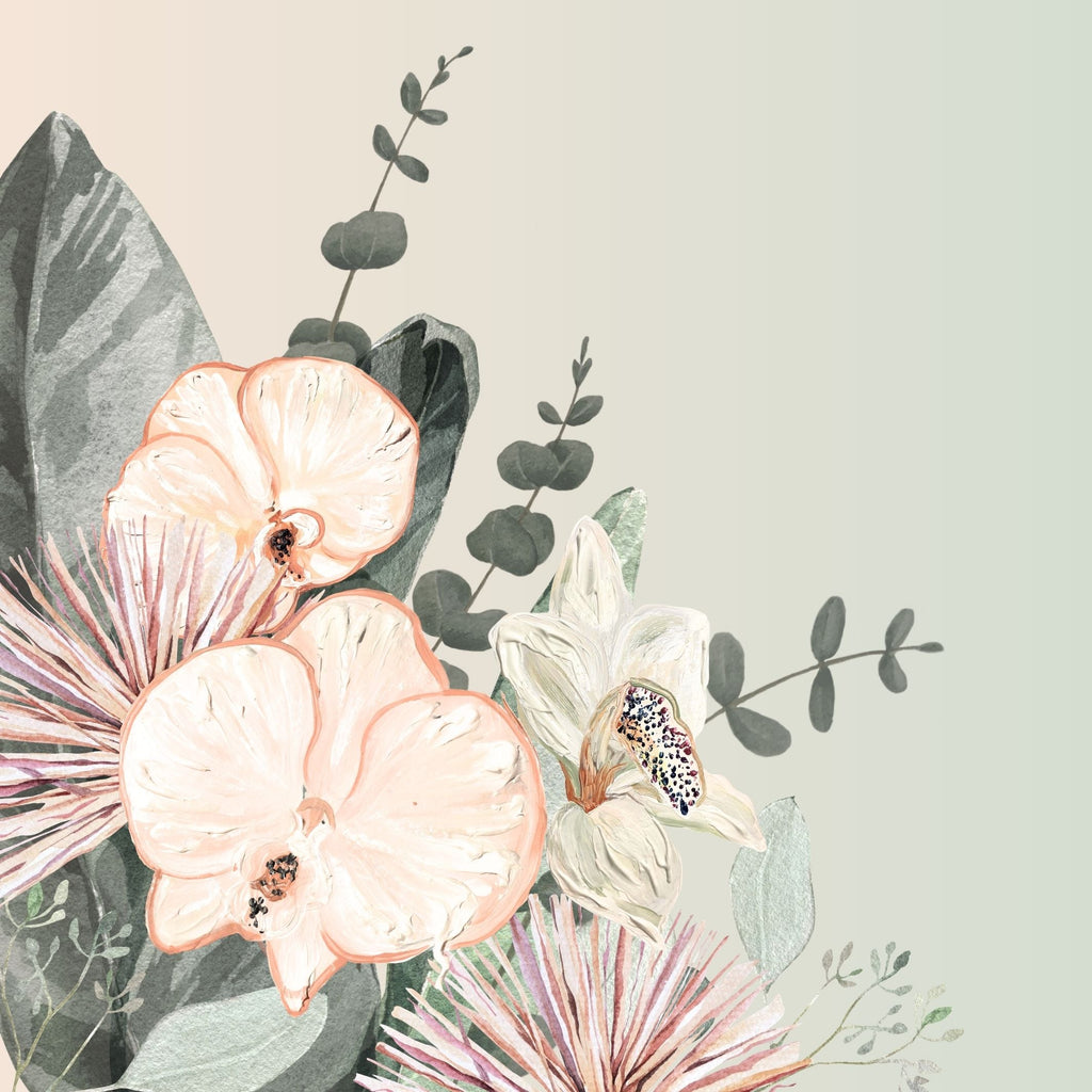 Eucalypt Orchid 1 Canvas Print 100x100cm Framed in Oak. Limited edition Print