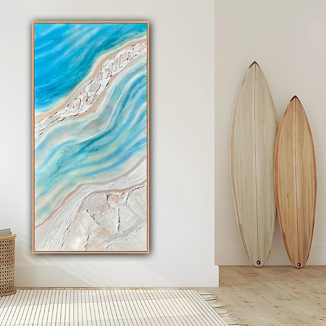 Whitehaven 90x180cm with Sand FRAMED