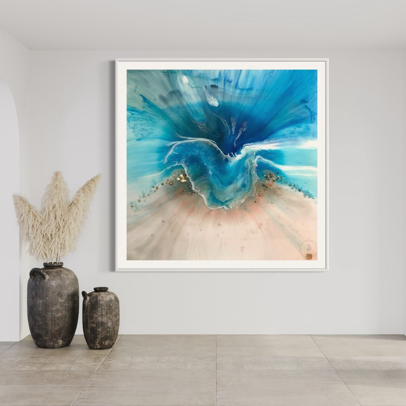 MADE TO ORDER SQUARE OCEAN Coastal Painting