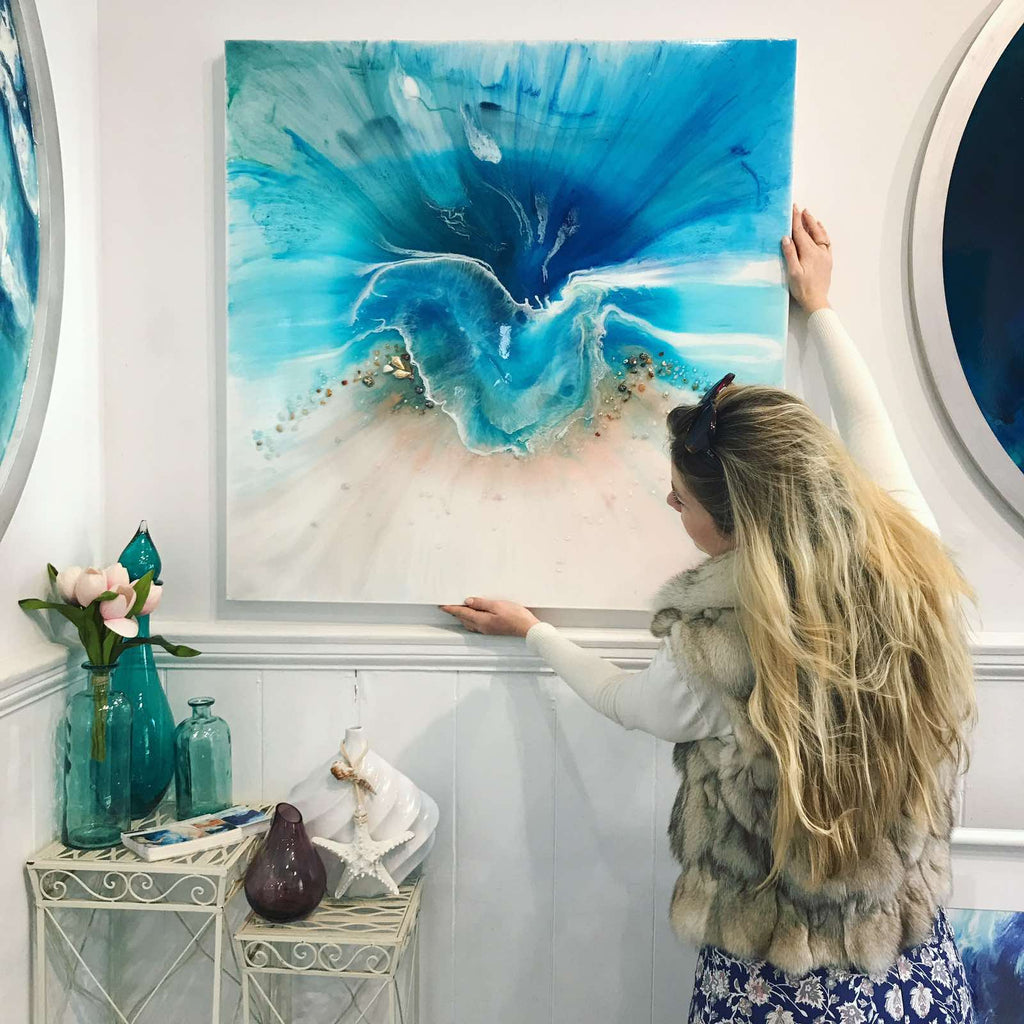 MADE TO ORDER SQUARE OCEAN Coastal Painting