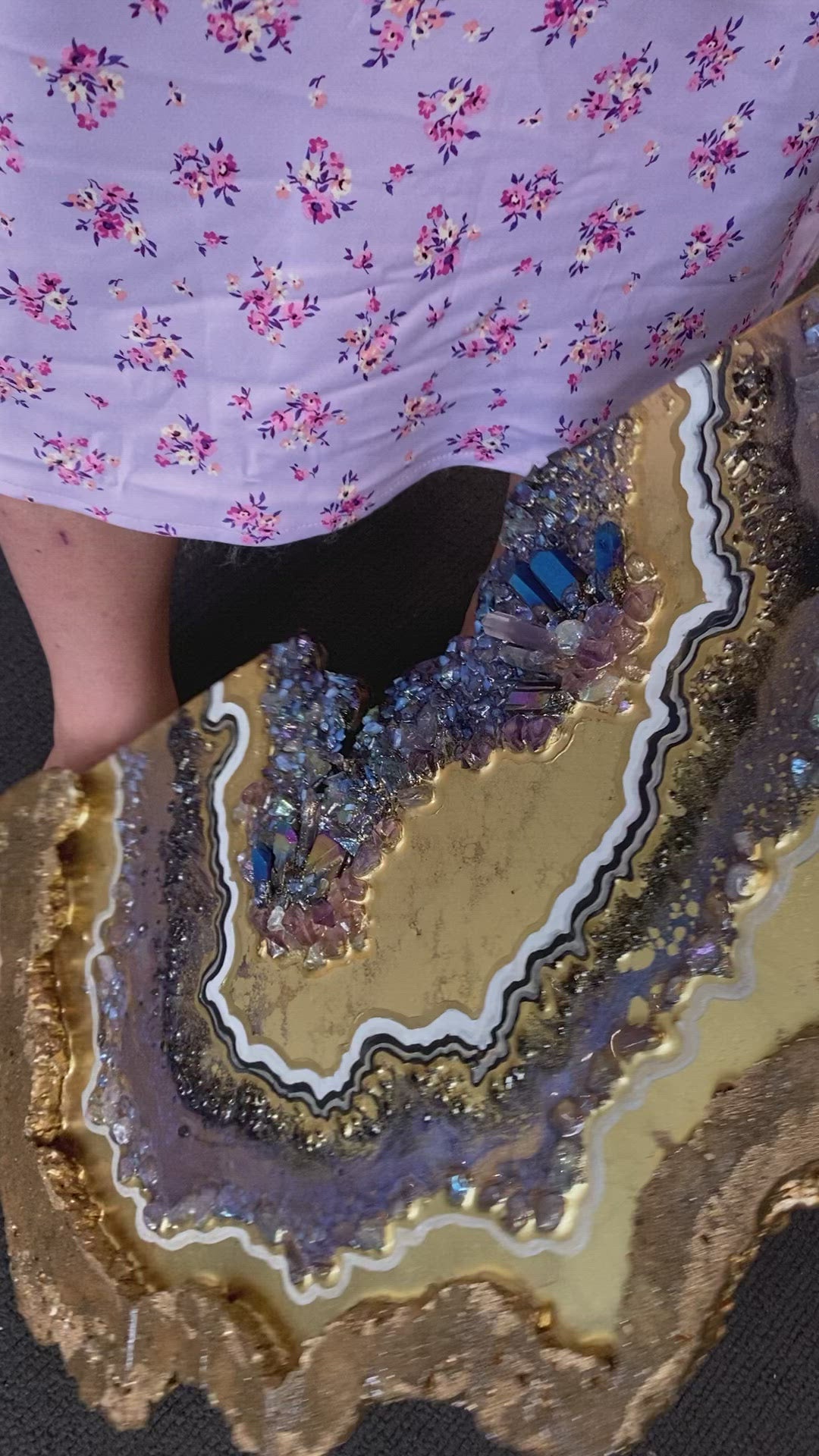 Gold Titanium Aura Freeform Crystal with Titanium aura quartz