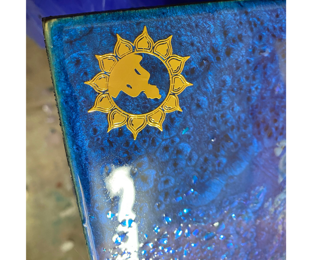 Amethyst Purple and Gold Freeform Crystal with Amethysts, Rose Quartz, Clear Quartz and swarovski crystals set of 2 - 120x180cm