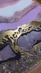 - Tree of Life.  Abstract  with Purple Shells Round Abstract Ocean Artwork