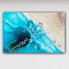 Rise Above 6.0 90x130cm with New Zealand Abalone Shells. FRAMED