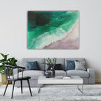 Bronte Undercurrent. Green and Pink Abstract wave Original Artwork Commission