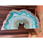 Moonlight Geode Freeform with Moonstones and swarovski crystals 84X120CM