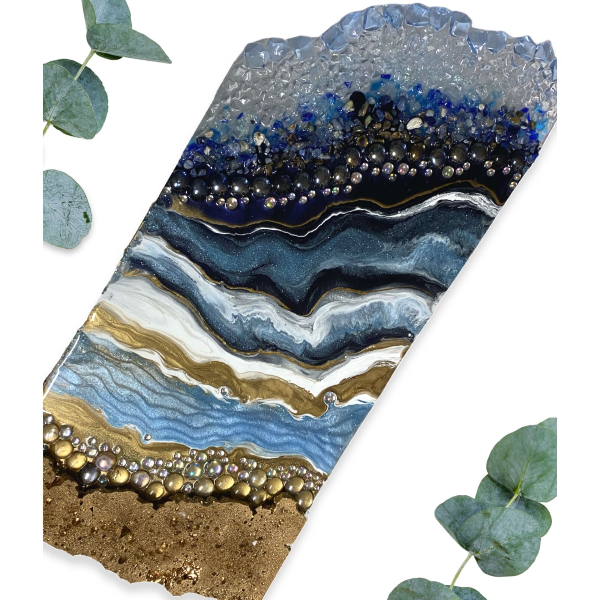 Lapis Lazuli Blue Gold crytal with blue lapis lazuli, glass and clear quartz