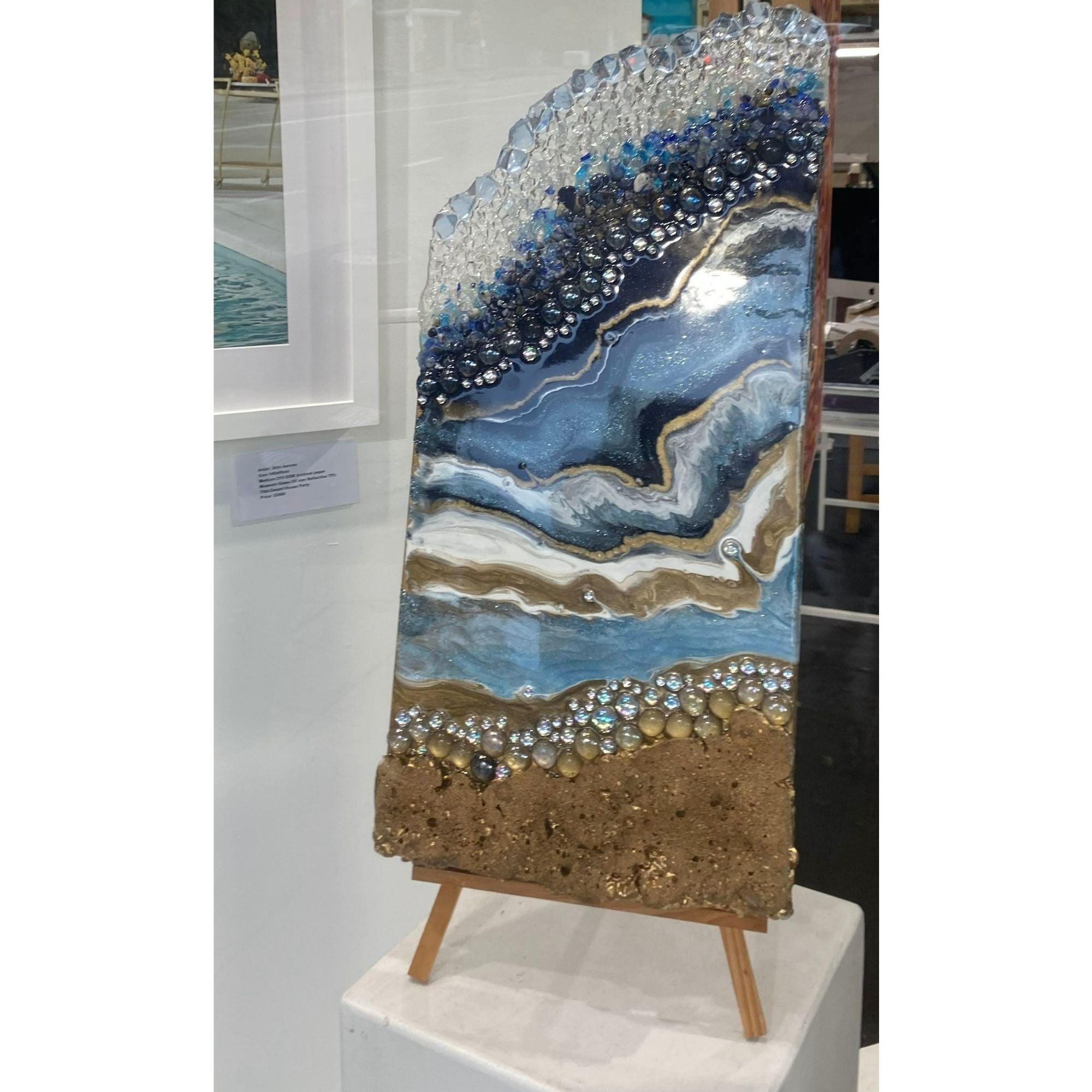 Lapis Lazuli Blue Gold crytal with blue lapis lazuli, glass and clear quartz