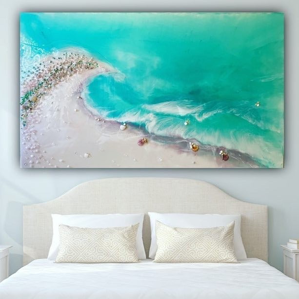 Bounty Dream Whitsundays - Whitehaven Beach - Heart Reef - Great Barrier Reef aqua 5.0. 90x150cm