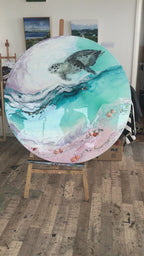 - Bounty Turtle 2.0. Australian Seascape Coastal Round Abstract Ocean Artwork