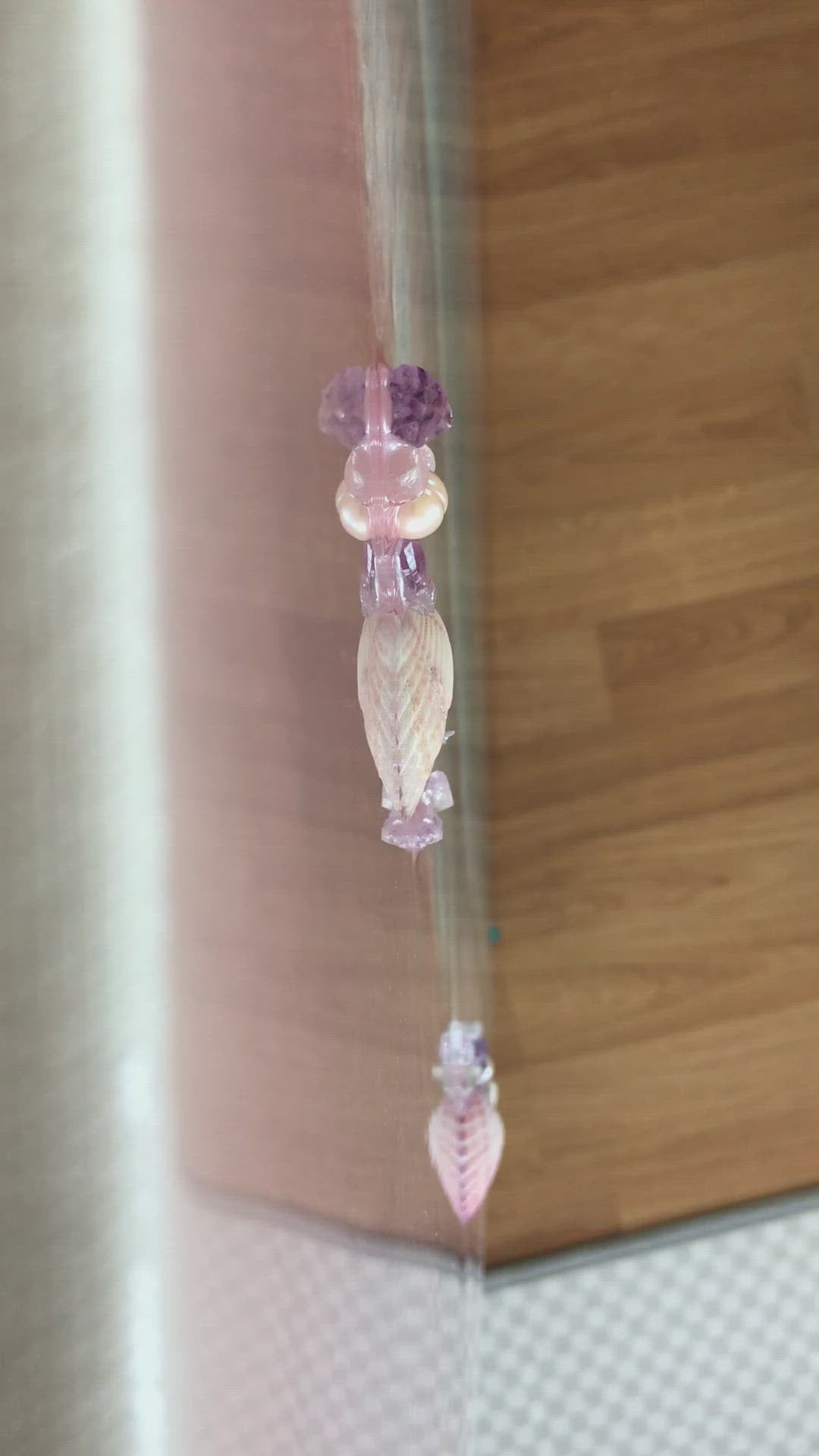 Coogee Coastal. Blue and Pink Ocean. Custom  Original Artwork with Amethyst.