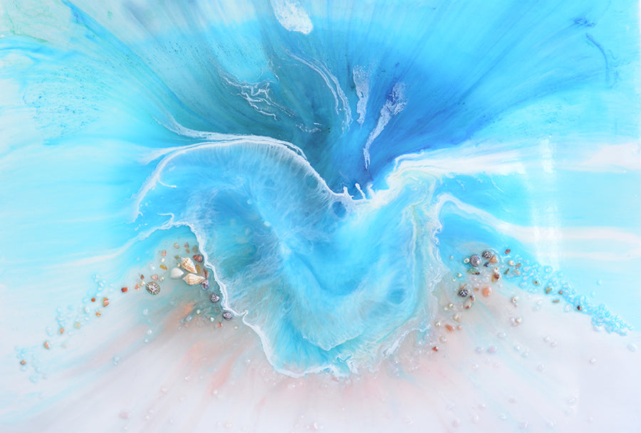 Abstract Ocean. Light Blue. Coogee Vibe 2. Art Print. Antuanelle Ocean Artwork. Limited Edition Print