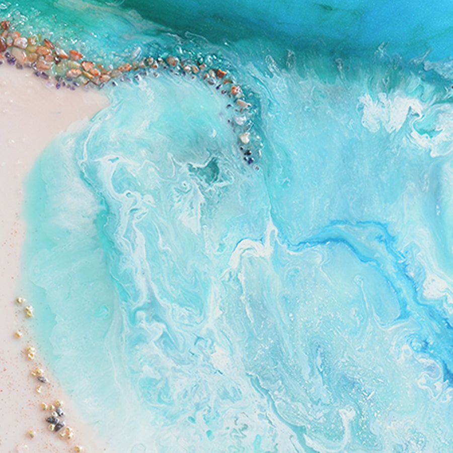 Round Abstract Ocean. Light blue. Serenity 3. Art Print. Antaunelle Beach Artwork. Durdle Door Perspex Print