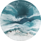 Abstract Beach. Round Grey Neutral. Whitsundays. Art Print. Antuanelle 2 Whitsundays Grey. Contemporary Beach Artwork. Perspex Print