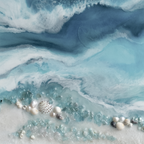 Abstract Beach. Round Grey Neutral. Whitsundays. Art Print. Antuanelle 3 Whitsundays Grey. Contemporary Beach Artwork. Perspex Print