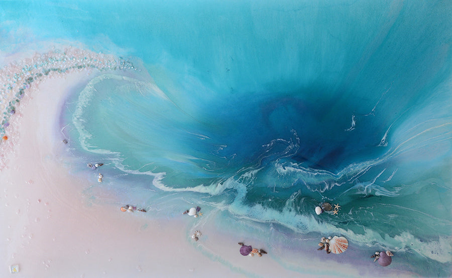 Abstract Ocean. Tropical Teal and pink. Bounty. Art Print. Antuanelle 6 Bounty Limited Edition Print