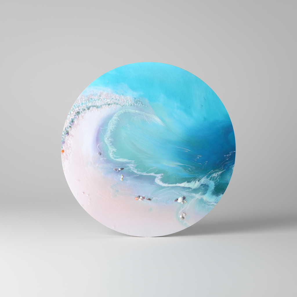Bounty Dream. Beach Artwork. Round Acrylic Print  Circle Perspex Print