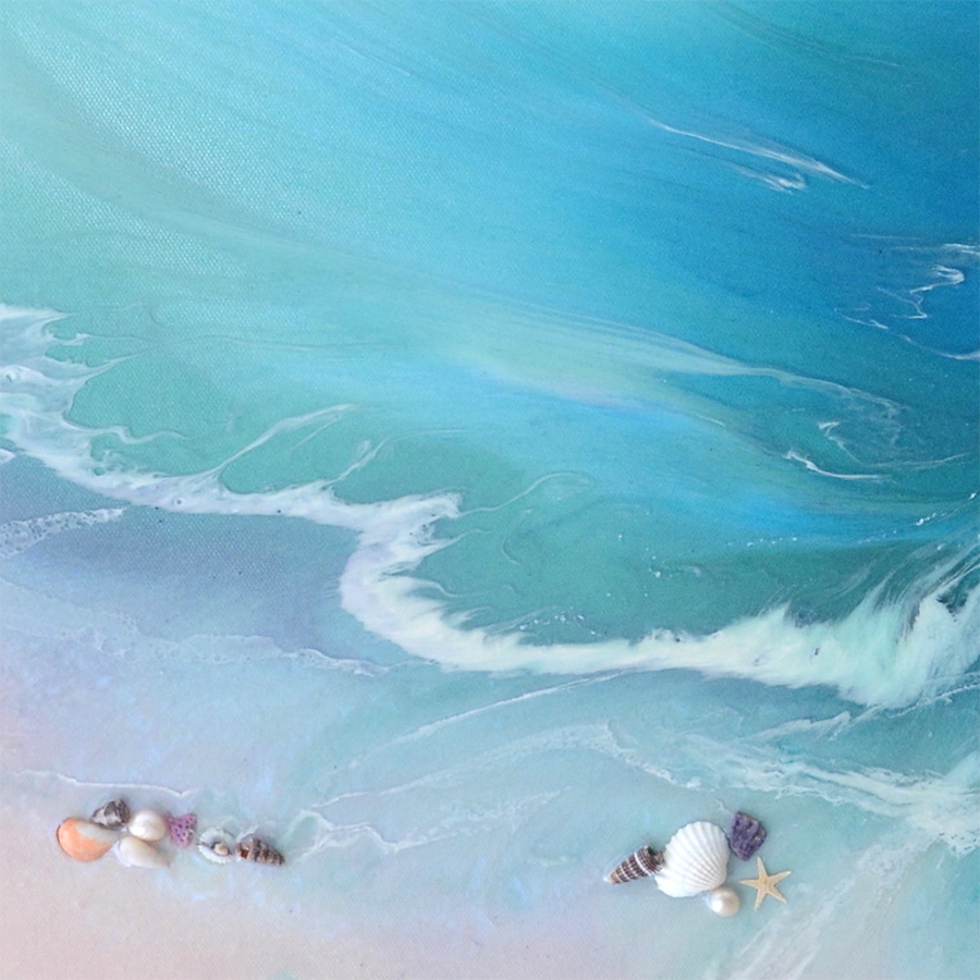 Bounty Dream. Beach Artwork. Round Acrylic Print  Circle Perspex Print