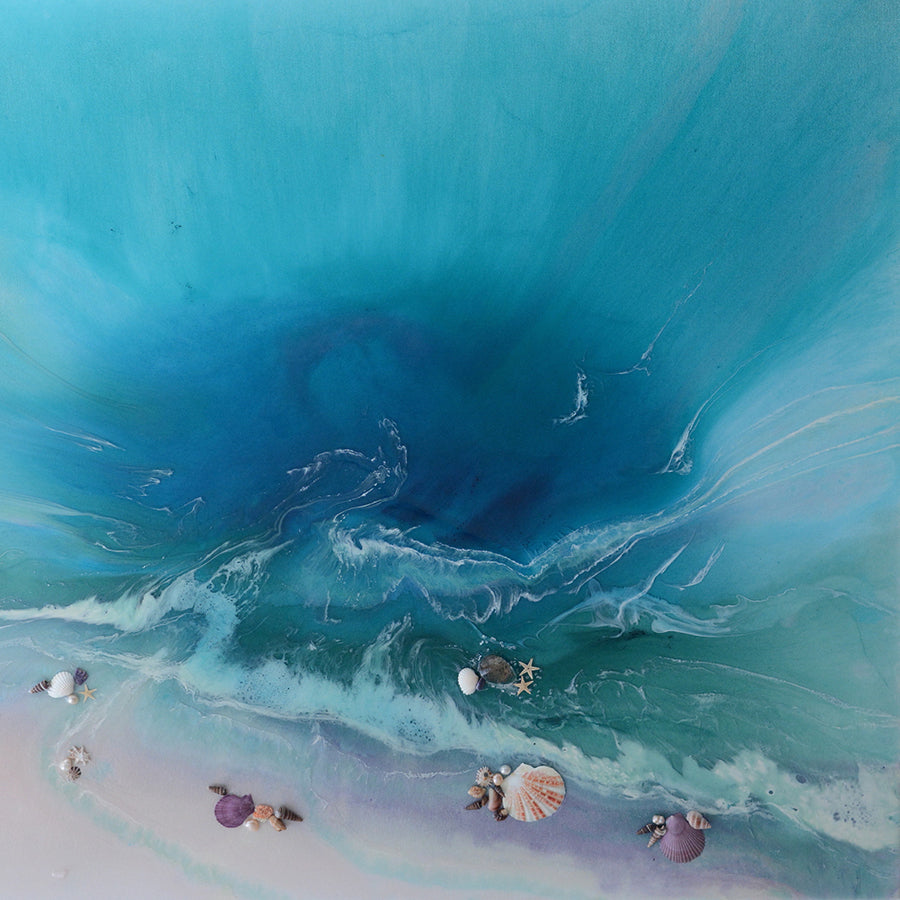 Abstract Ocean. Tropical Teal and pink. Bounty. Art Print. Antuanelle 5 Bounty Limited Edition Print