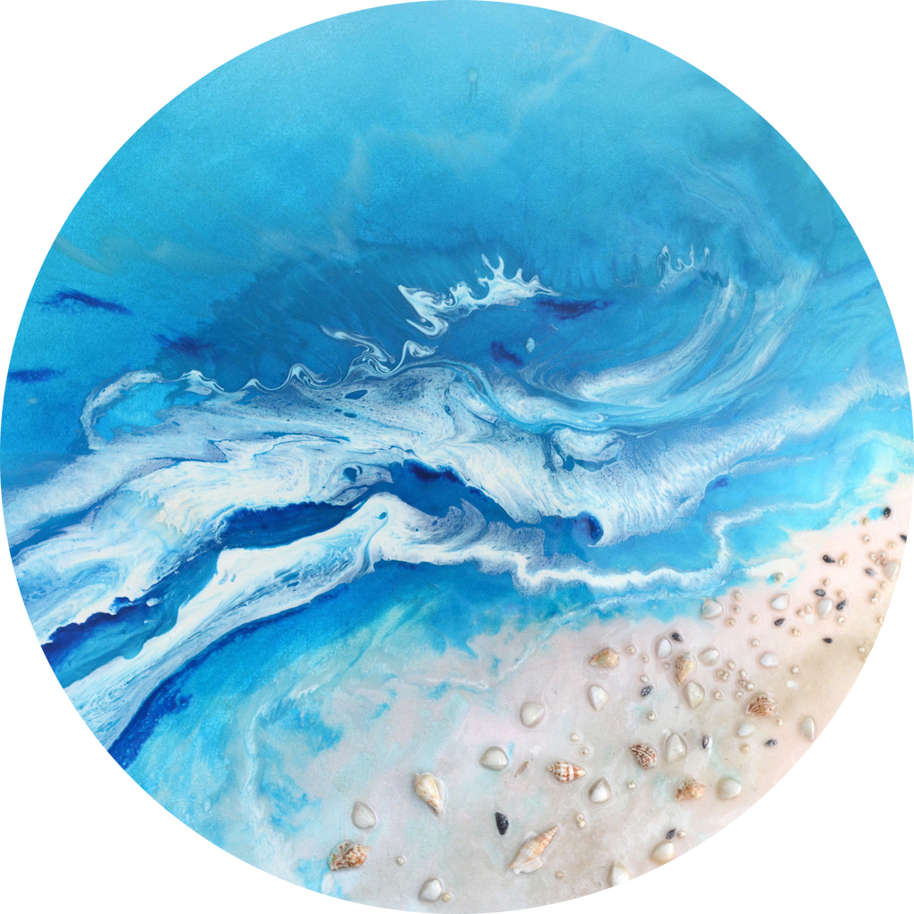 MADE TO ORDER  Round Seascape Porthole Beach Circle Ocean Painting