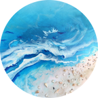MADE TO ORDER  Round Seascape Porthole Beach Circle Ocean Painting