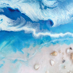 Round Abstract Ocean. Bali Utopia Portal. Art Print. Antuanelle 3 Portal Ocean Artwork.Round ACRYLIC PLEXIGLASS ROUND