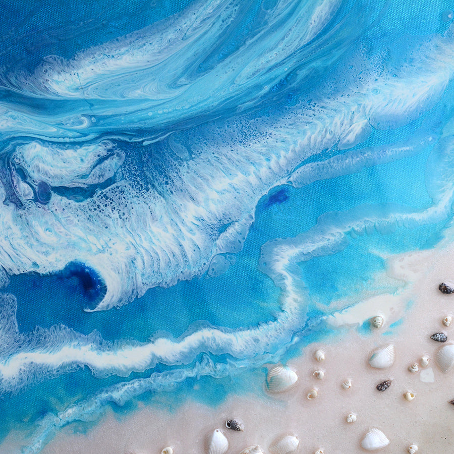 Abstract Ocean. Vivid Blue Beach. Bali Utopia 3. Art Print. Antuanelle 6 Ocean Artwork. Limited Edition Print