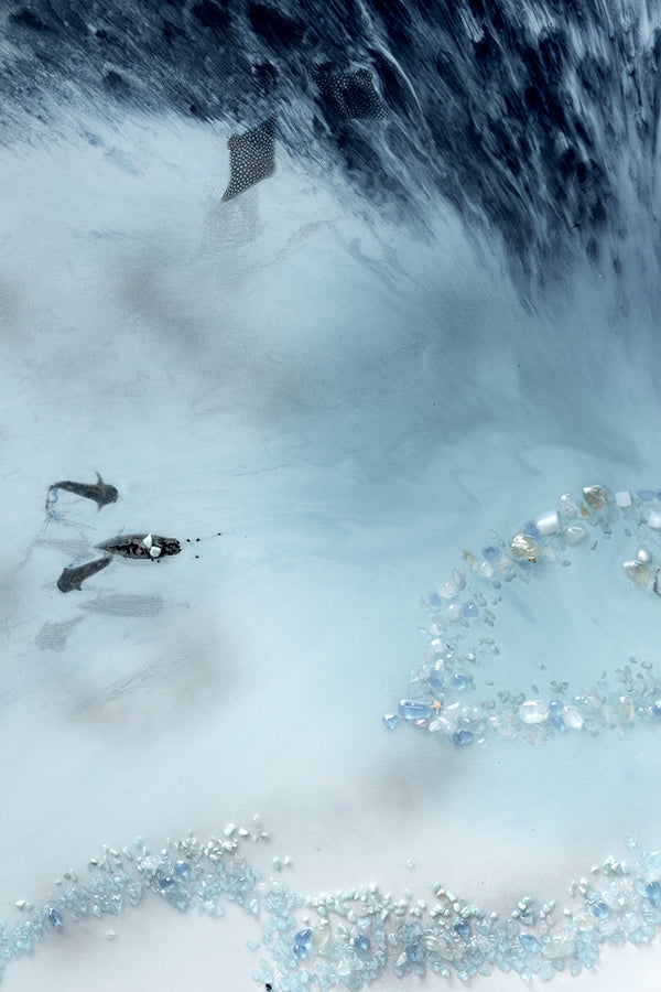 Abstract Reef Artwork. Grey & blue. Blue Lagoon. Art Print. Antuanelle 5 Lagoon Limited Edition Print