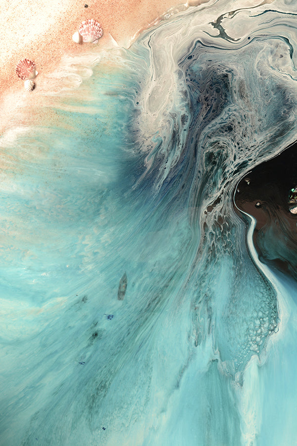 Abstract Beach. Rise Above Swell Neutral Ocean. Art Print. Antuanelle 4 Ocean Seascape. Limited Edition Print