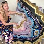 Purple and Gold amethyst geode - Custom Artwork 1 Amethyst Geode Original Artwork. COMMISSION