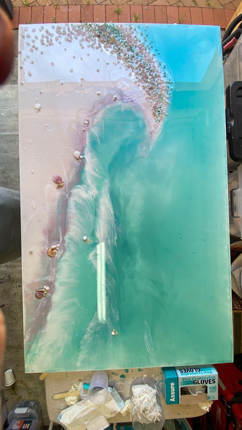 Bounty Dream Whitsundays - Whitehaven Beach - Heart Reef - Great Barrier Reef aqua 5.0. 90x150cm