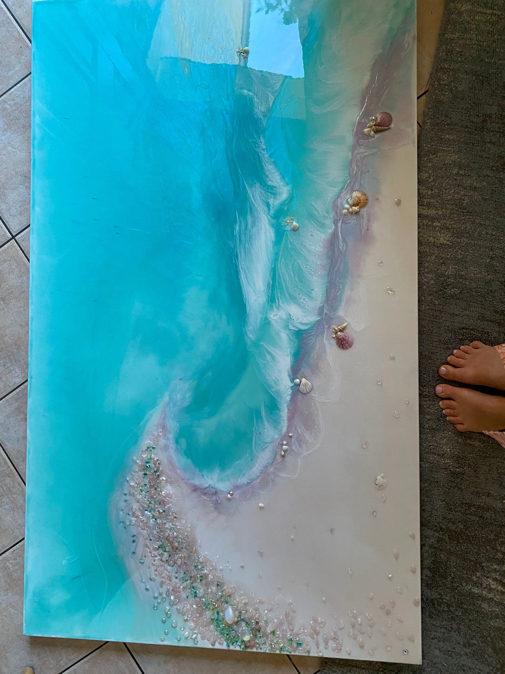 Bounty Dream Whitsundays - Whitehaven Beach - Heart Reef - Great Barrier Reef aqua 5.0. 90x150cm